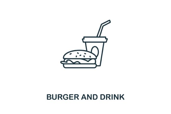 Burger and Drink: A Simple Icon for Creative and Practical Design Needs